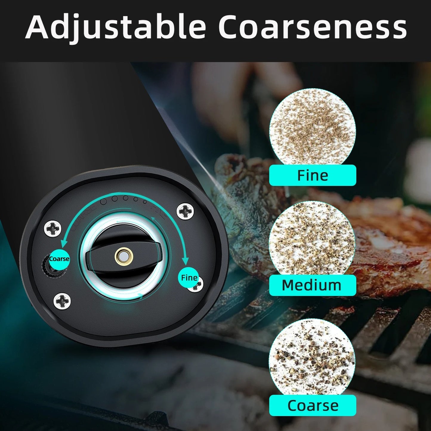 USB Rechargeable Salt and Pepper Grinders With Base